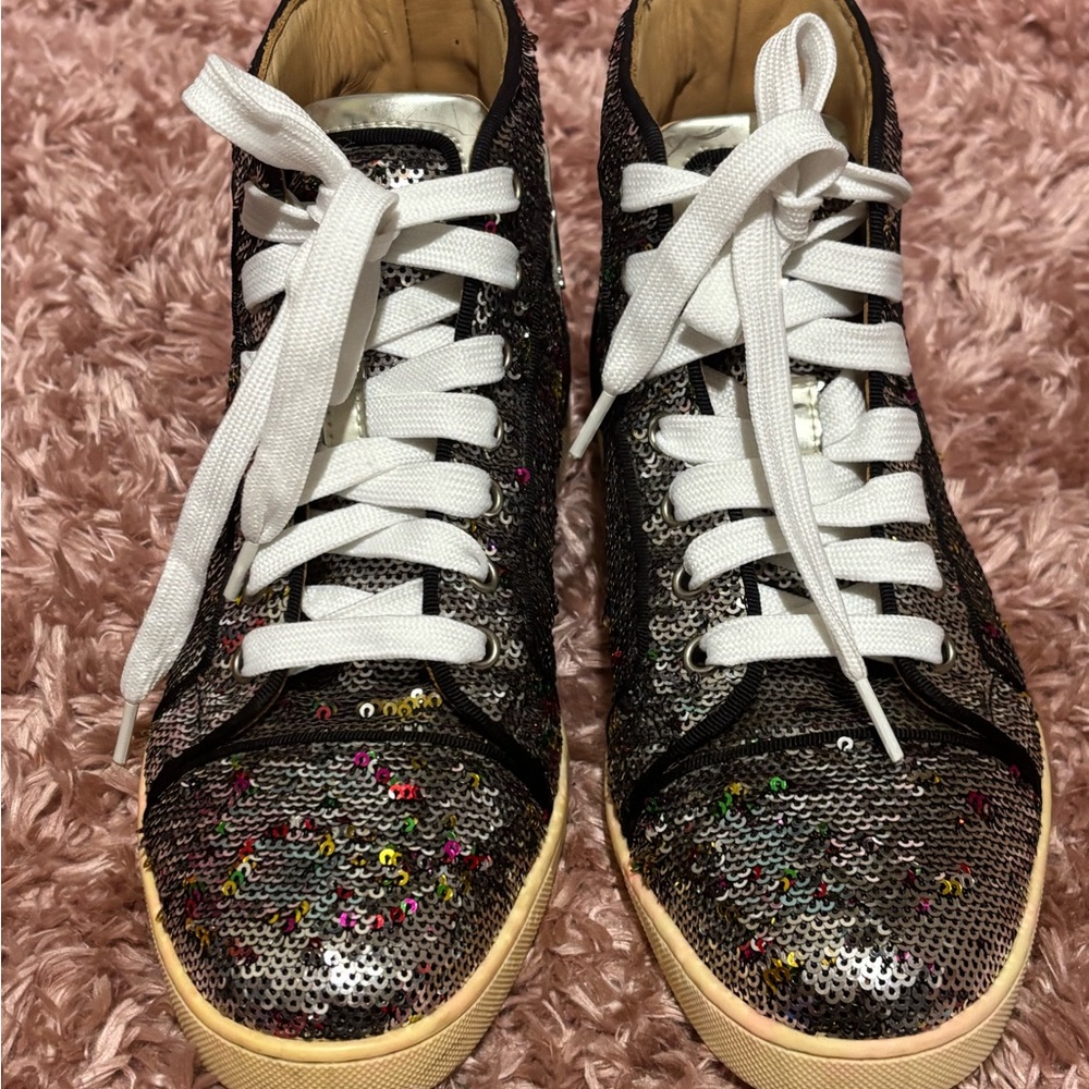 Christian louboutin Sequin High-Top Sneakers size 36 (size 6 us)